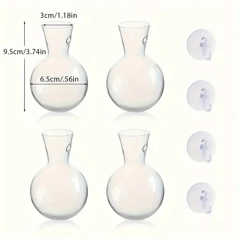 White round wall hooks with measurements on a white background